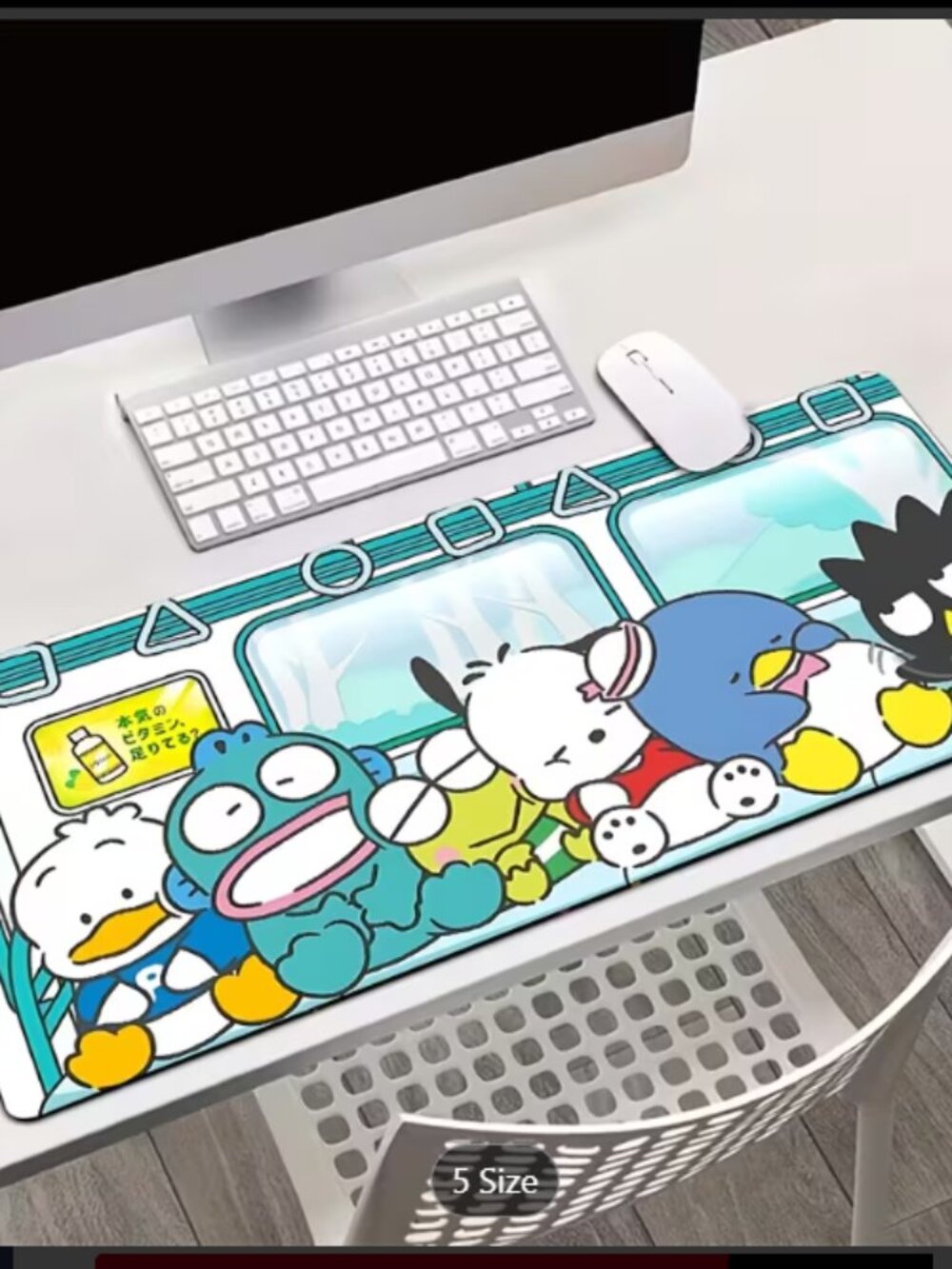 2745 Sanrio Boy Character Neoprene Desk Pad • 11.5x23" • Kawaii Mat